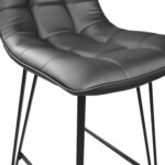 Laus Eco-Leather Black Bar Stool - Image 5