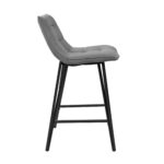 Laus Grey Velvet Bar Stool - Image 3