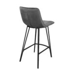 Laus Grey Velvet Bar Stool - Image 4
