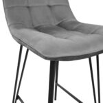 Laus Grey Velvet Bar Stool - Image 5