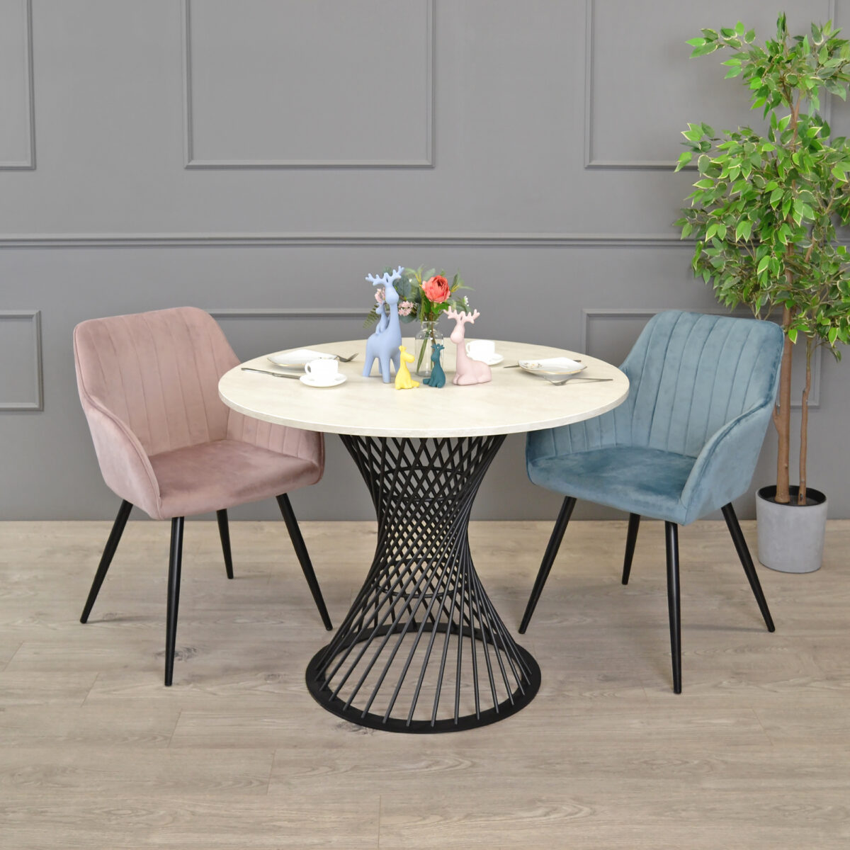 FELICIA Table Silk + Black Leg Ø100 - Image 2