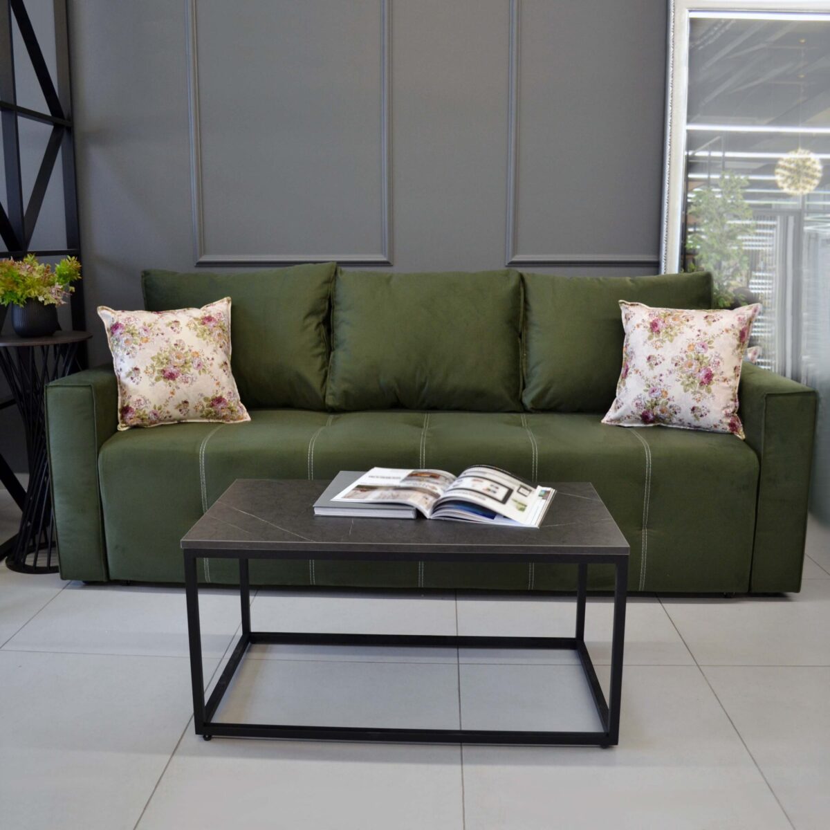 Parma Green Expandable Sofa - Image 2