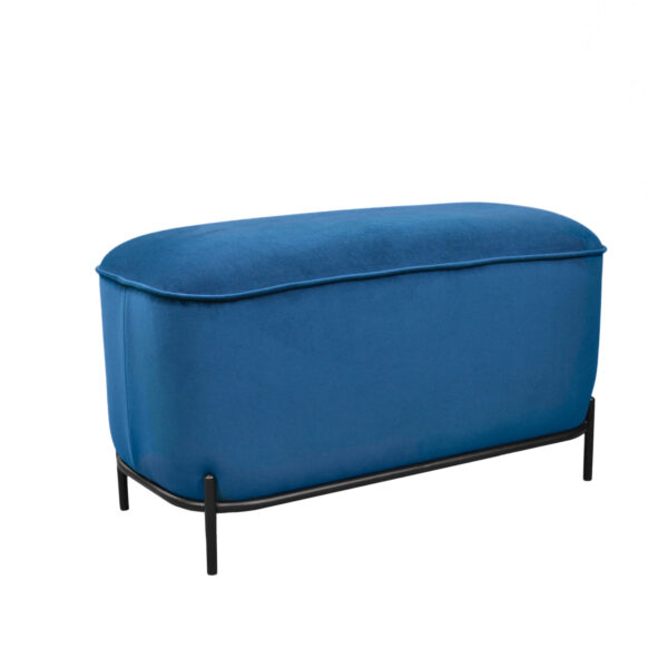 Hippo Double Blue Bench Discover the Hippo Double Blue Bench, a stylish accessory for your living room. Made from plywood and polyurethane foam, upholstered in velvet, this elegant bench has the ideal dimensions: 80 cm wide and 40 cm deep, with a height of 46 cm. Perfect for a modern interior!