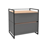 Double Drawer Printer Shelf 740*500*740 Discover the Printer Shelf with a double drawer, perfect for the office or home. Modern design, made of laminated particleboard and painted metal, with 2 extendable drawers for organizing stationery items. Compact dimensions of 740x500x740 mm. Ideal for saving space!