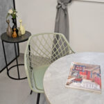 Chair SL-7019 Eco-Leather Green Chair + Black Legs - Image 3