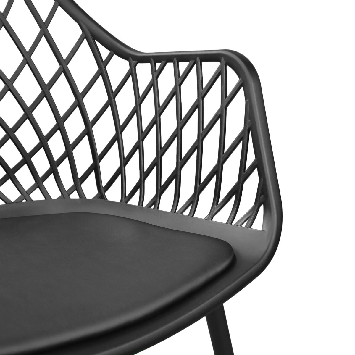 Chair SL-7019 Eco-Leather Black + Black Legs - Image 8