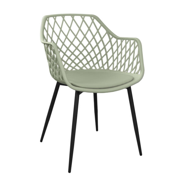 Chair SL-7019 Eco-Leather Green Chair + Black Legs Discover the SL-7019 Eco-Leather Green chair with black legs, ideal for Horeca furniture, kitchens, or patios. Made from durable materials, it offers comfort and style, making it perfect for both indoor and outdoor use. Stackable and resistant to UV rays.