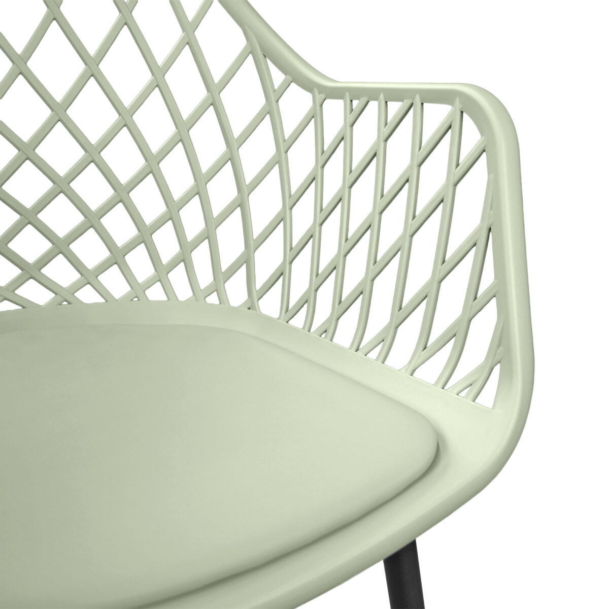 Chair SL-7019 Eco-Leather Green Chair + Black Legs - Image 8
