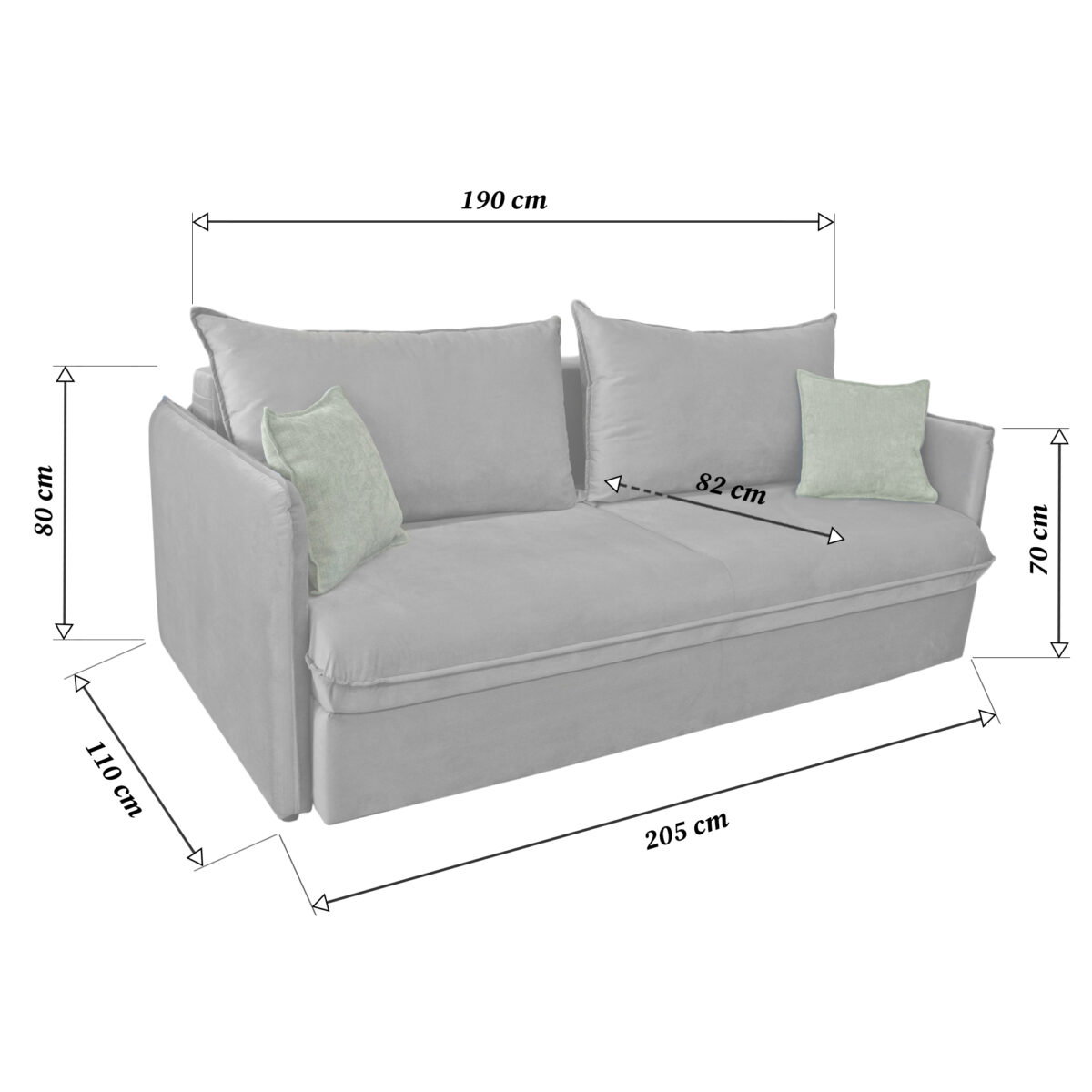 Barcelona Grey Extendable Sofa - Image 8