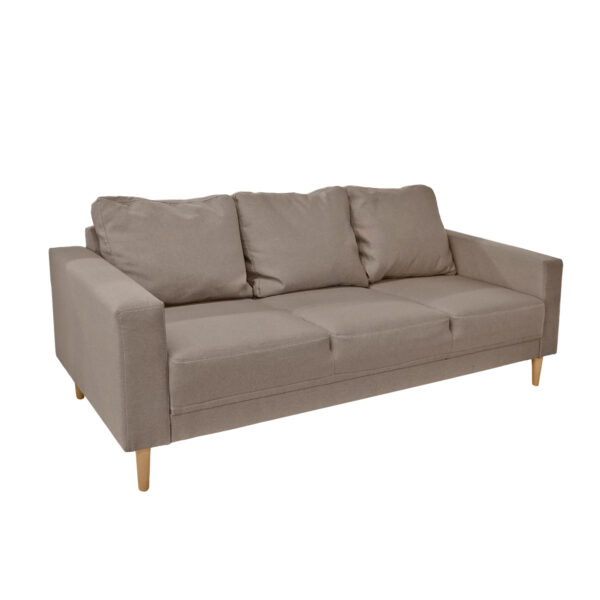 Monet Brown Sofa Discover the Monet Brown sofa, elegant and modern, ideal for 2 people. With 3 removable decorative cushions and a sturdy wooden frame, it offers comfort and style in any space. At just 64 cm in height, it’s perfect for an office or living room.