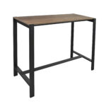 Dolores Pal Bar Table/Break Discover the Dolores bar table, perfect for decorating a modern space in your kitchen or living room. Made from laminated particle board with stylish metal legs, it offers comfort and versatility. Create a relaxing and welcoming atmosphere with friends and family!