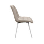Capella (Hlr9) Camel Velvet + White Legs Chair - Image 4