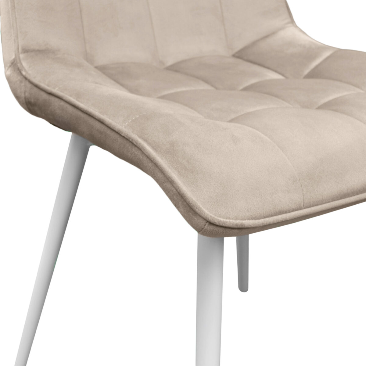 Capella (Hlr9) Camel Velvet + White Legs Chair - Image 6