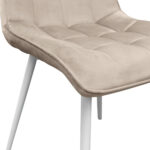 Capella (Hlr9) Camel Velvet + White Legs Chair - Image 6