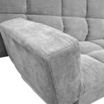 Lm-58 Dark Grey Velvet Extendable Sofa - Image 7
