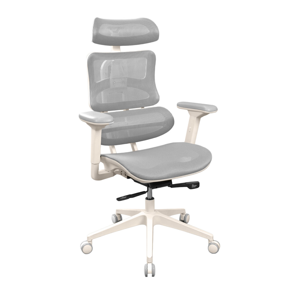 Office Armchair CM-B137AW-4 Grey-White Enhance your productivity with the CM-B137AW-4 office chair in shades of gray and white. It features a metal and plastic construction, upholstered in acrylic mesh, with adjustable mechanisms for optimal comfort. Ideal for work, it provides lumbar support and adjustable 3D armrests.