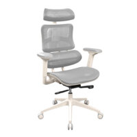 Office Armchair CM-B137AW-4 Grey-White Enhance your productivity with the CM-B137AW-4 office chair in shades of gray and white. It features a metal and plastic construction, upholstered in acrylic mesh, with adjustable mechanisms for optimal comfort. Ideal for work, it provides lumbar support and adjustable 3D armrests.