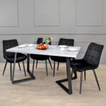FRIDA Table Concrete + Black Legs 150×80 - Image 3