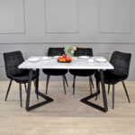 FRIDA Table Concrete + Black Legs 150×80 - Image 2
