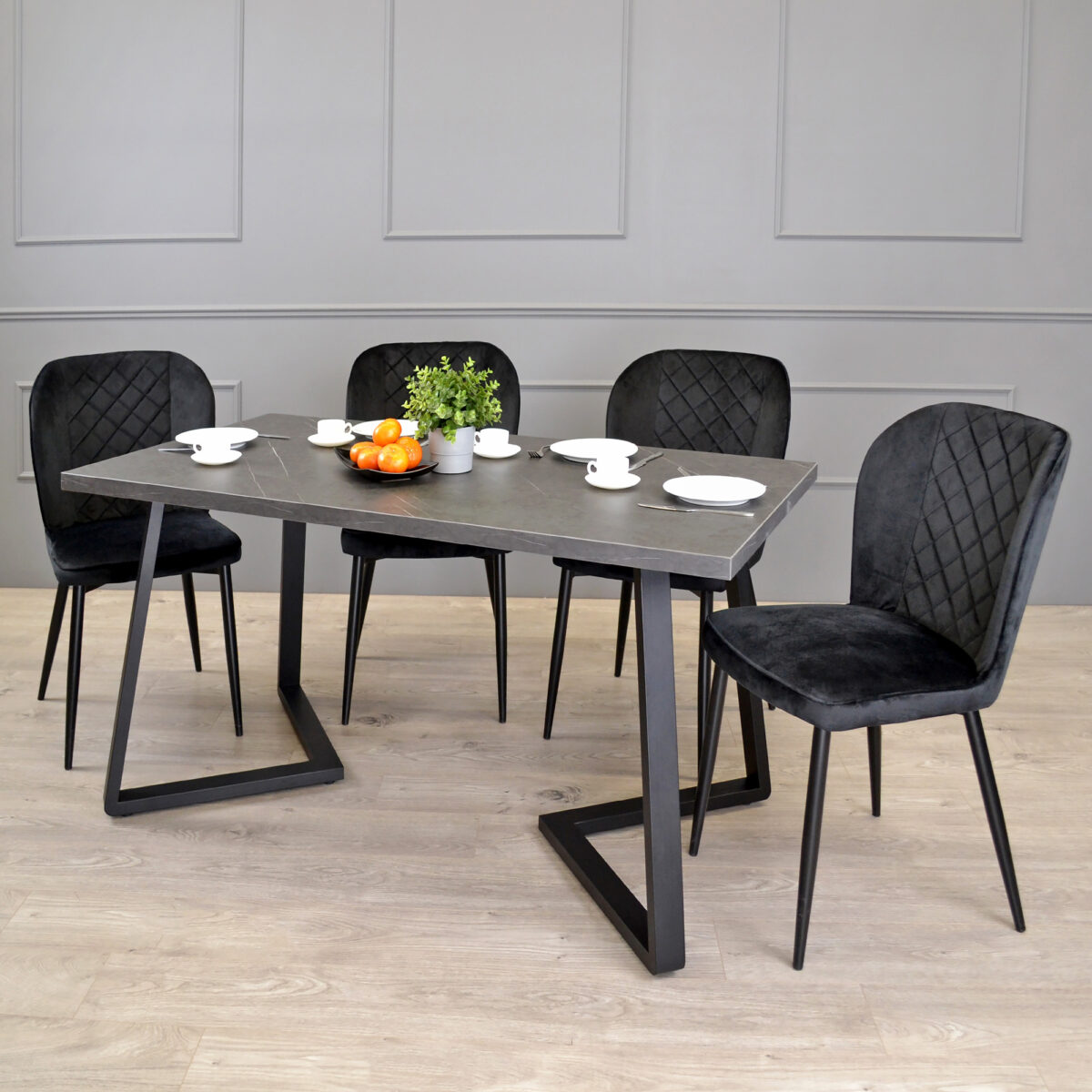 FRIDA Table Black Marble + Black Legs 150×80 - Image 3