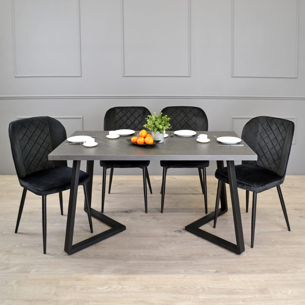 FRIDA Table Black Marble + Black Legs 150×80 - Image 2