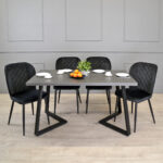FRIDA Table Black Marble + Black Legs 150×80 - Image 2