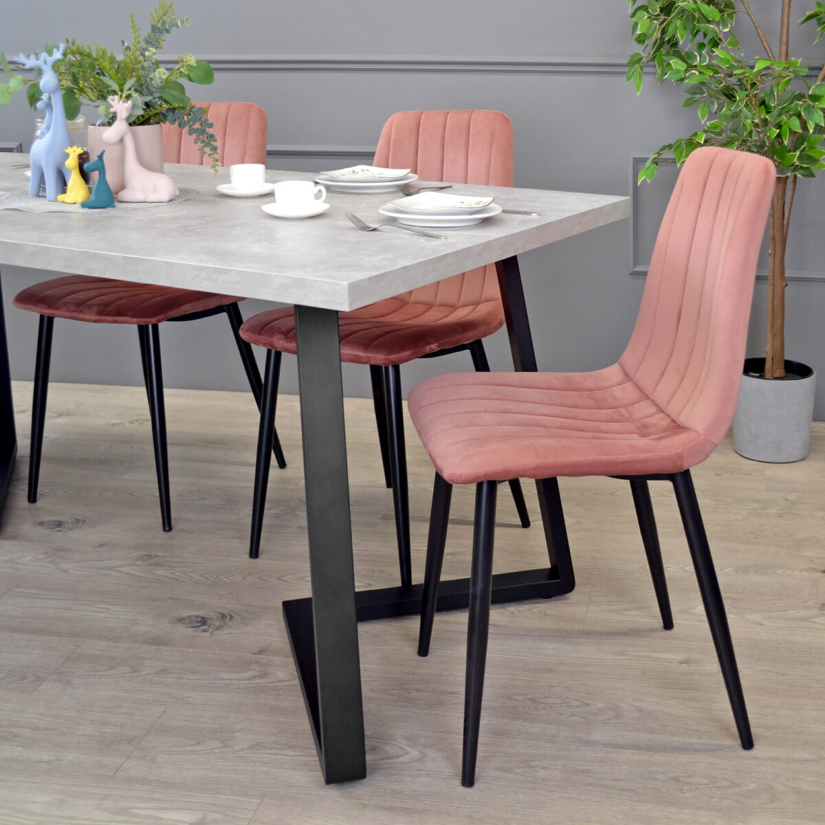 Masă FRIDA Beton+Black Legs 180×90 — изображение 3