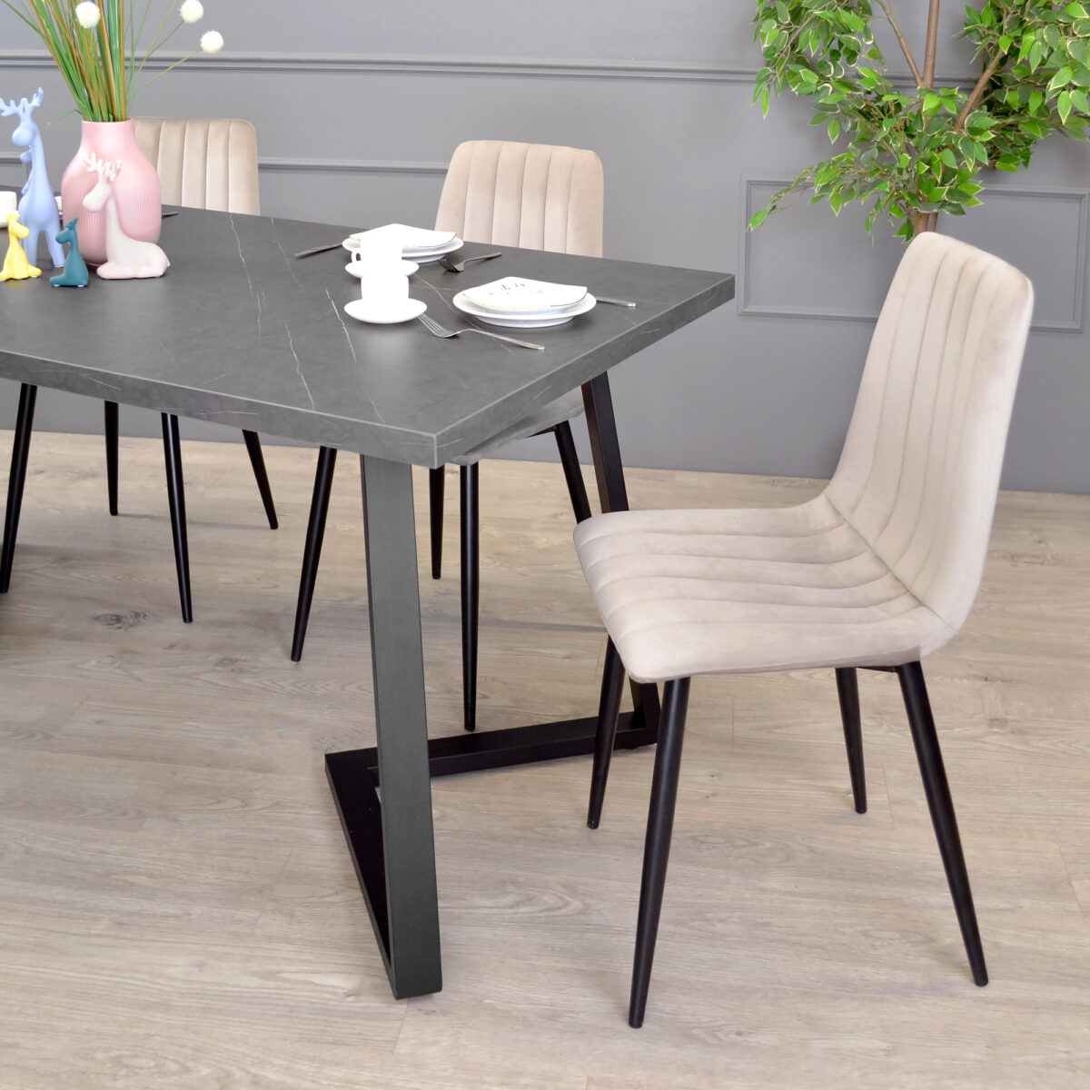 FRIDA Table Black Marble + Black Legs 180×90 - Image 3