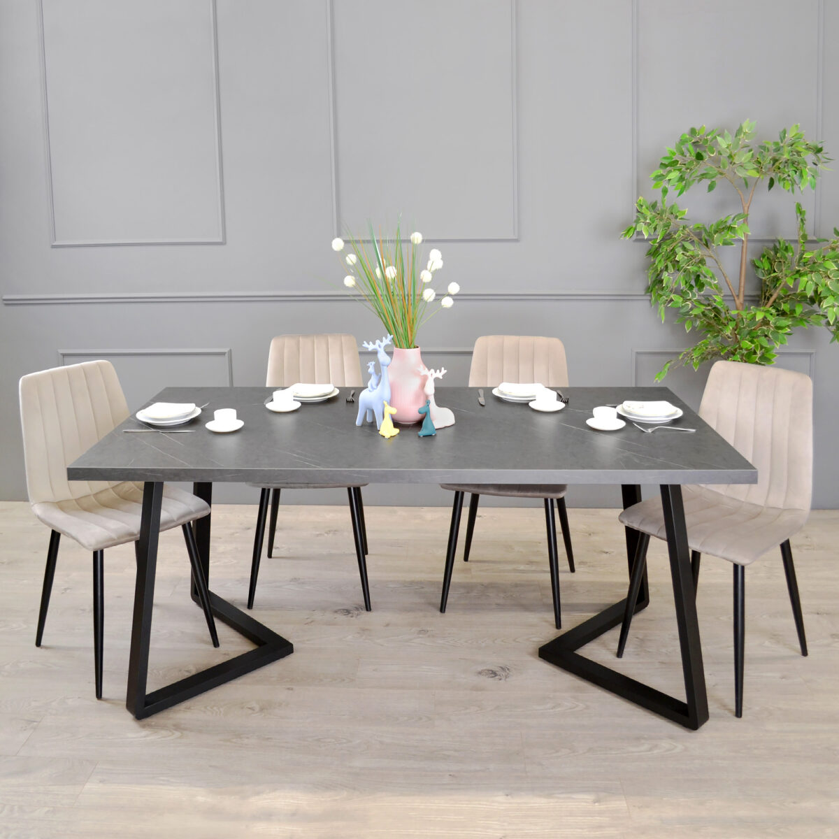 FRIDA Table Black Marble + Black Legs 180×90 - Image 4