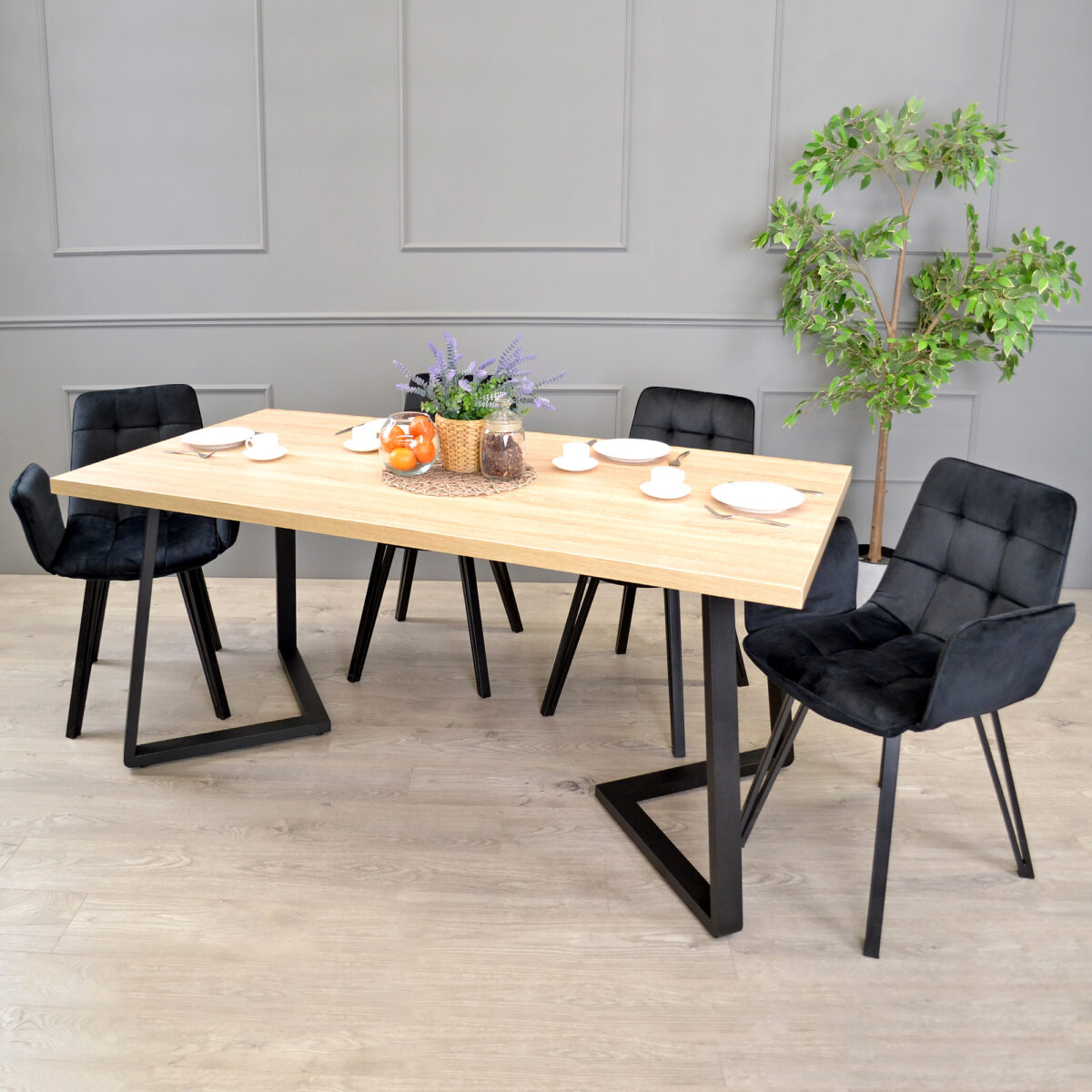 Masă FRIDA Sonoma+Black Legs 180×90 — изображение 2