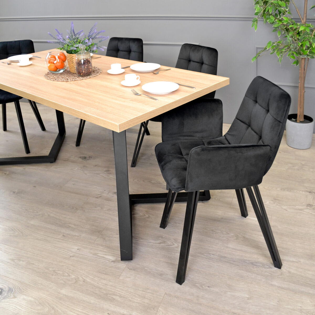 Masă FRIDA Sonoma+Black Legs 180×90 — изображение 3