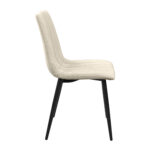 Dc-90 (Bgf166-2) Velvet Beige + Black Legs Chair - Image 3