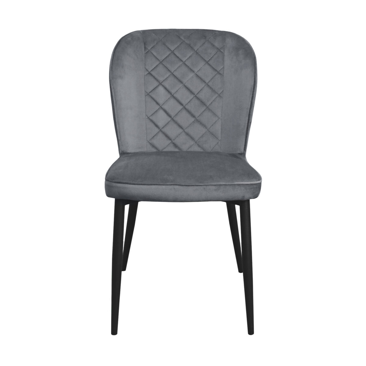TUSK Chair Velvet Dark Grey + Black Legs - Image 2
