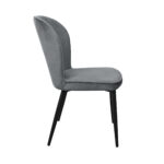 TUSK Chair Velvet Dark Grey + Black Legs - Image 3