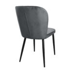 TUSK Chair Velvet Dark Grey + Black Legs - Image 4