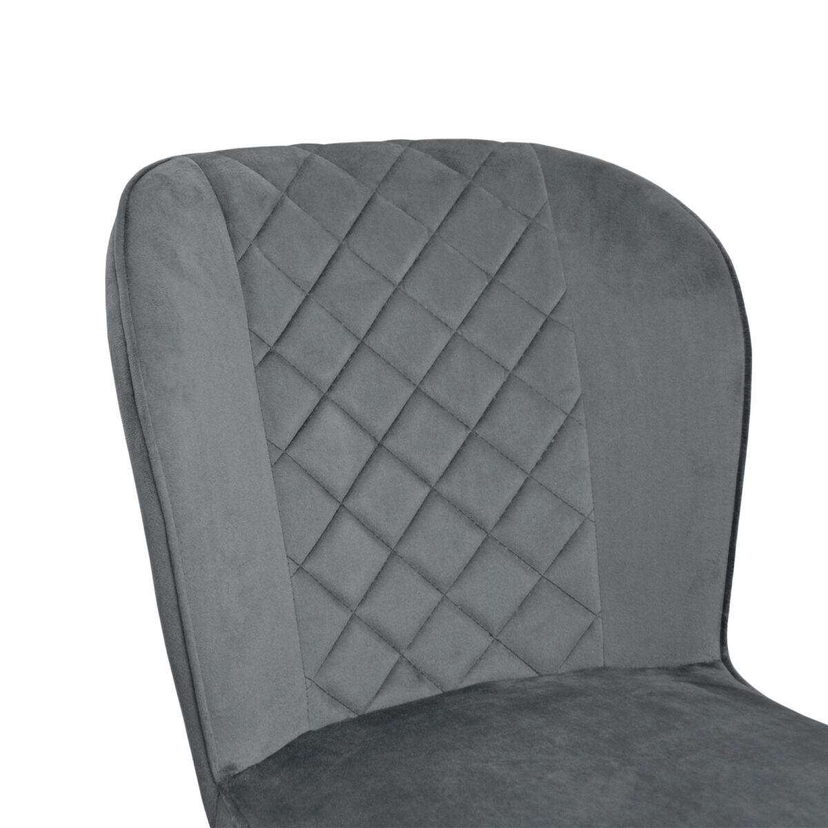 TUSK Chair Velvet Dark Grey + Black Legs - Image 5