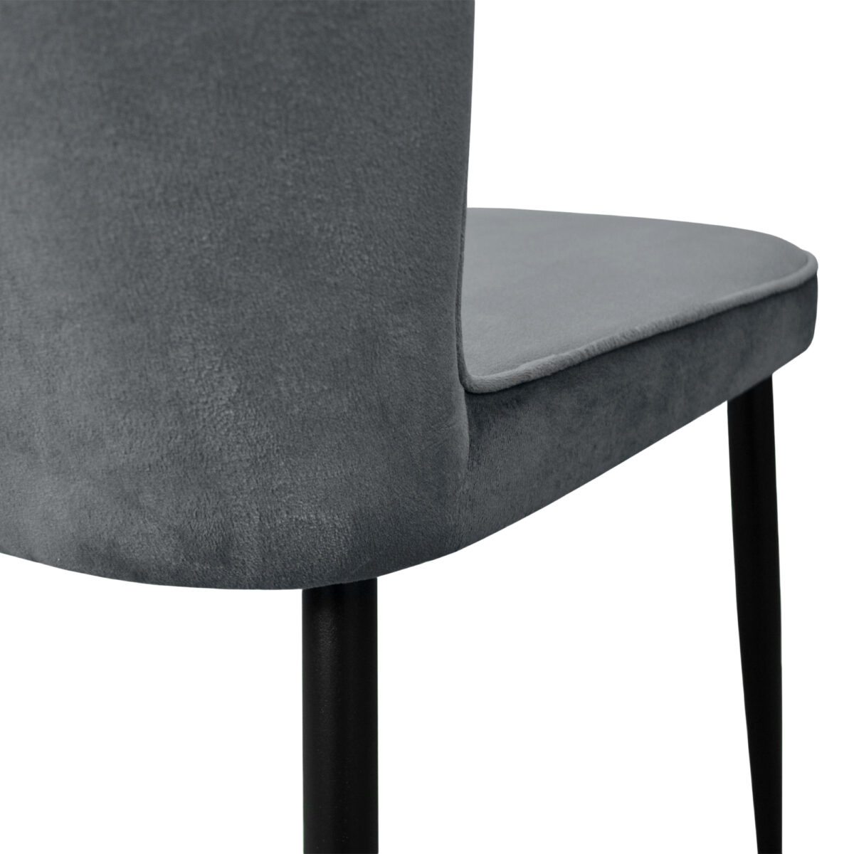 TUSK Chair Velvet Dark Grey + Black Legs - Image 8