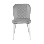 Tusk Velvet Dark Grey + White Legs Chair - Image 2