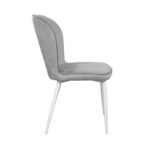 Tusk Velvet Dark Grey + White Legs Chair - Image 3