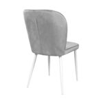 Tusk Velvet Dark Grey + White Legs Chair - Image 4