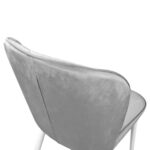 Tusk Velvet Dark Grey + White Legs Chair - Image 7
