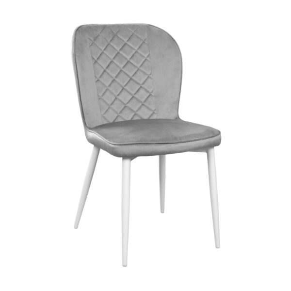 Tusk Velvet Dark Grey + White Legs Chair