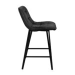 Laus Velvet Black Bar Chair - Image 3