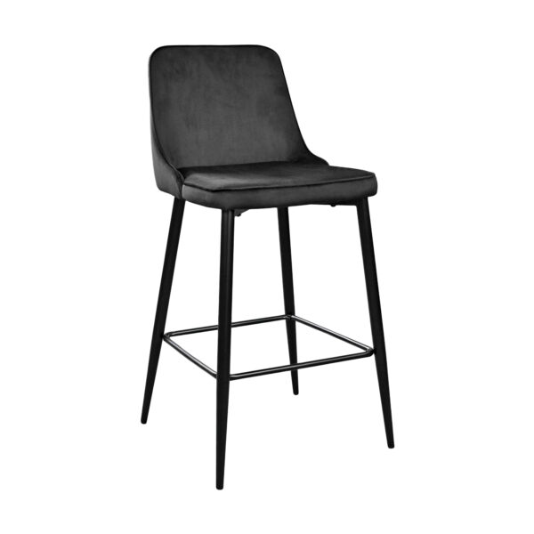 Classic Bar Chair Black + Black Legs Discover the Classic Black Bar Stool, ideal for a modern kitchen! With a metal frame and velvet upholstery, it offers comfort and elegance. Height 104 cm, supports up to 150 kg. Choose the perfect style for your space!