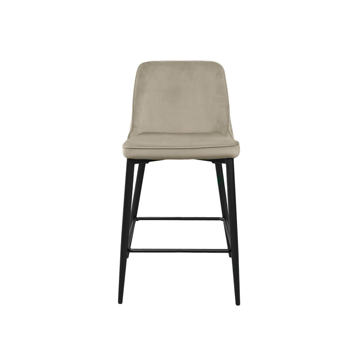 Classic Small Beige Bar Stool with Black Legs - Image 2