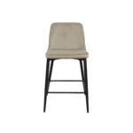 Classic Small Beige Bar Stool with Black Legs - Image 2