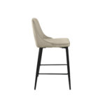 Classic Small Beige Bar Stool with Black Legs - Image 3