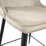 Classic Small Beige Bar Stool with Black Legs - Image 5