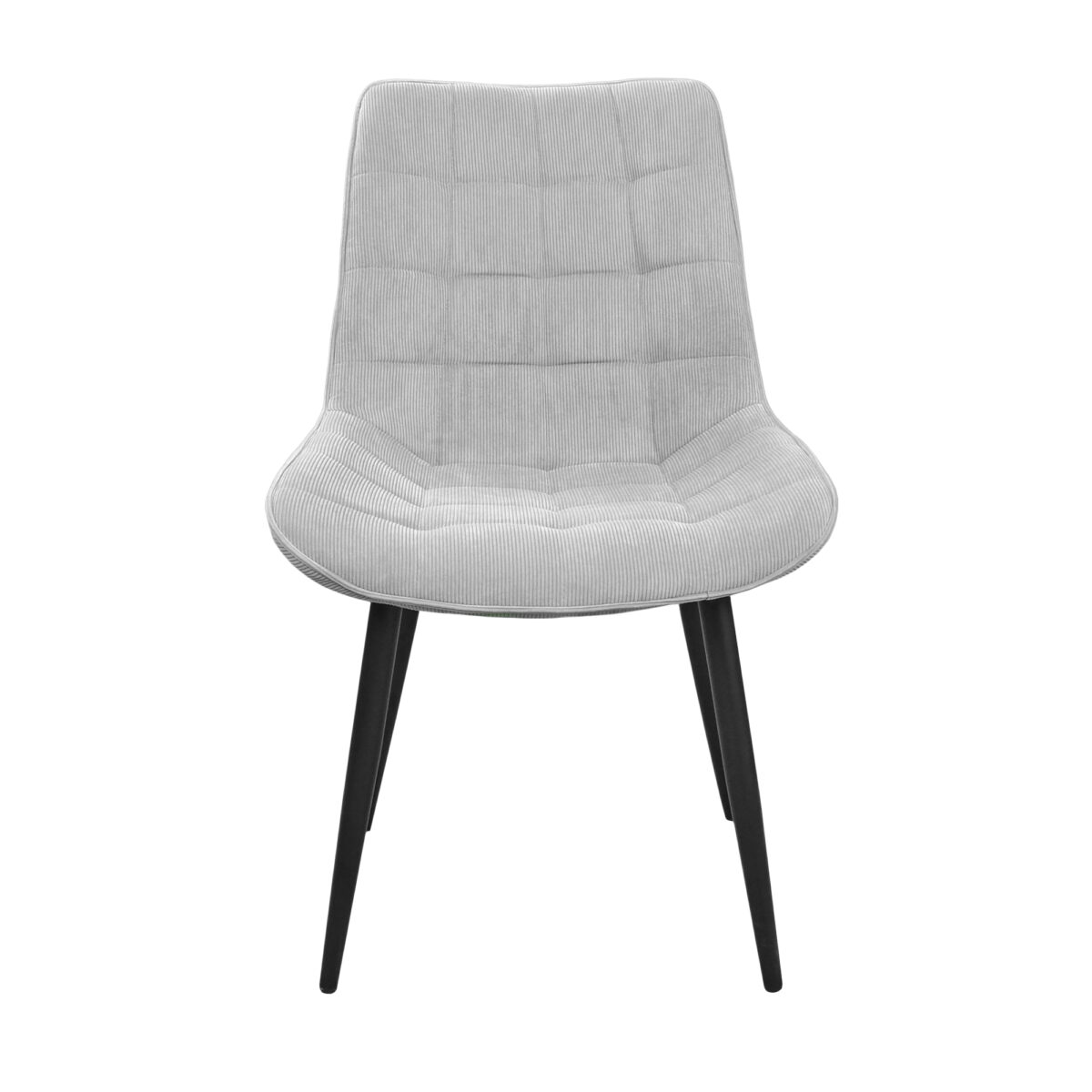 Hans Velvet Chair Light Grey BGF166-3 + Black Legs - Image 2