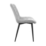 Hans Velvet Chair Light Grey BGF166-3 + Black Legs - Image 3